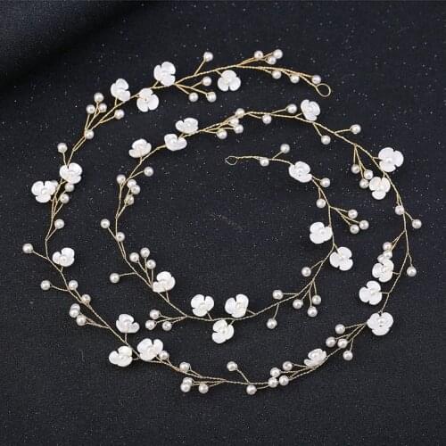 Floralbride Handmade Crystal Rhinestone Ceramic Flower Bridal Hair accessories Hairband Wedding Headband Women Jewelry