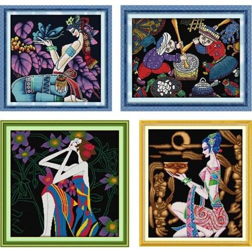 Counted Cross-Stitch Kit Beautiful Shot Stamped Printed 11CT 14CT Patterns Craft Home Decor DMC Thread Embroidery Needlework Set