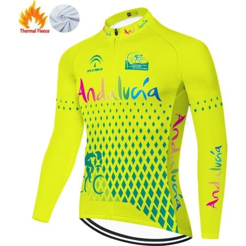 Andalucia Winter Thermal Fleece Mallots Velo Homme Jerseys Ropa Maillot Hombre Jersey Cycling Camisa Ciclismo Maglia Ciclismo