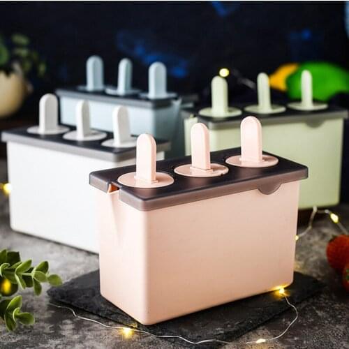4 Cell Ice Cream Mold DIY Popsicle Classic Mold Tray Maker PP Frozen Ice Cube Lolly Mould Kitchen Ice Cream Cooking Tools