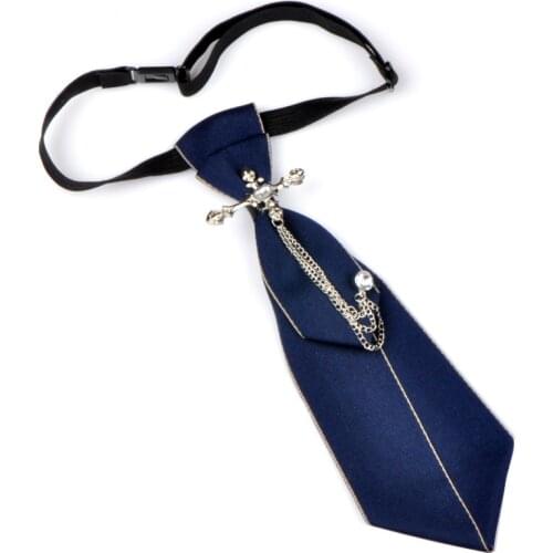 JK Bow Tie Women Casual Long Small Tie Unisex Suit Shirt Groom Best Man Wedding Accessories Handmade Rhinestone Bowtie