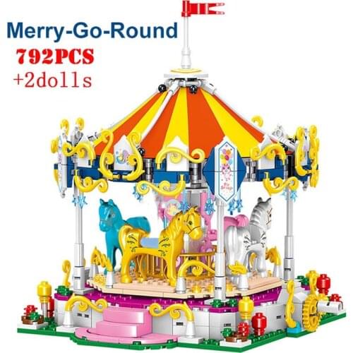 City Roller Coaster Amusement Park Play House Friend Figures Building Block Toys Creative Assembling Bricks Children Gifts