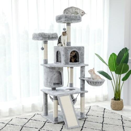 Cat Tree Scratching Post Cat Scratcher Kitten Tree Tower with Toy Activity Centre for Playing Relax and Sleep