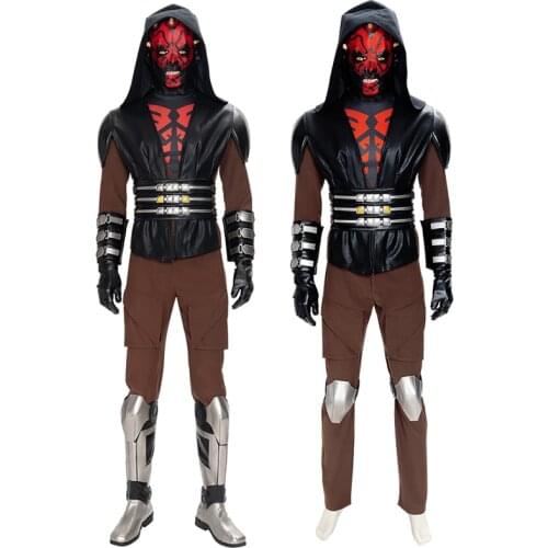 Adult Men SW Clone Wars Darth Maul Battle suits Cosplay Costume Halloween Masquerade Party Suit