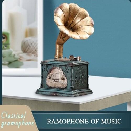 Creative Phonograph Style Resin Ornaments Classical Music Style Resin Crafts European Home Decoration Ornaments
