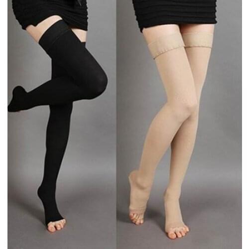 Unisex Knee-High Medical Compression Stockings Varicose Veins Open Toe Socks