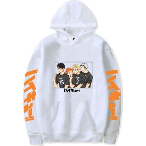 Fashion Haikyuu!! Hoodies Men Streetwear Women Hooded Autumn Sweatshirts Suitable Boys Girls Pullovers Casual White Sportswear