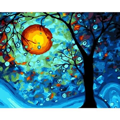 Modular pictures drawing pictures on canvas diy digital oil painting by numbers home decoration paint Van Gogh Dream Tree