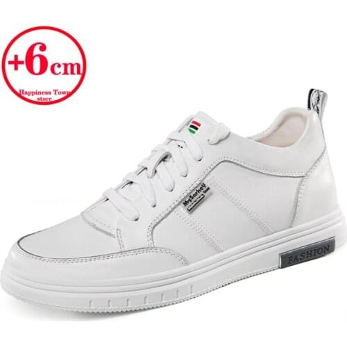 Men Height-Increasing Shoes Men Height-Increasing Shoes Casual Height-Increasing Shoes Insoles 6CM White Shoes