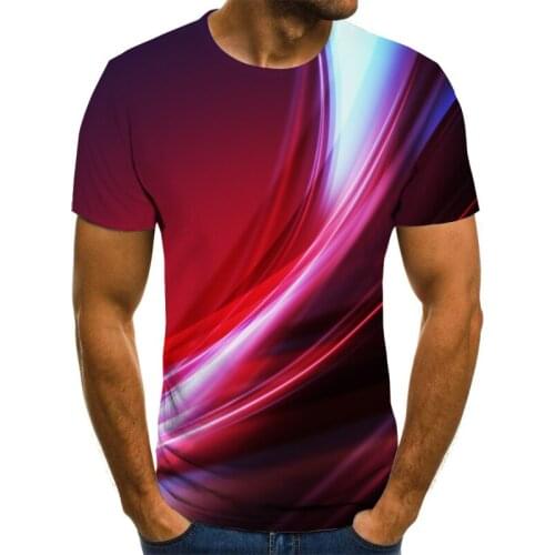 Mens short sleeve vortex T-shirt, casual 3D T-shirt, fashion round neck shirt, large street clothing, summer new style