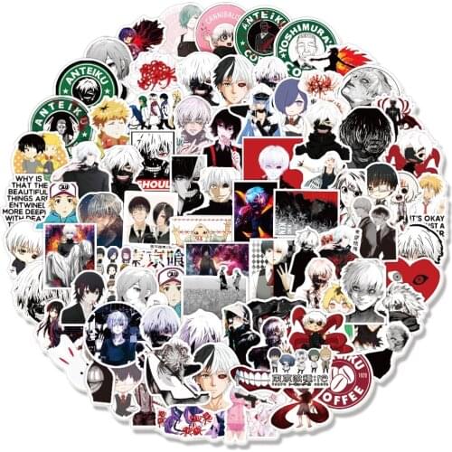 10/30/50/100PCS Japan Anime Tokyo Ghoul Graffiti Stickers For Laptop Notebook Skateboard Computer Luggage Cartoon Decal Sticker