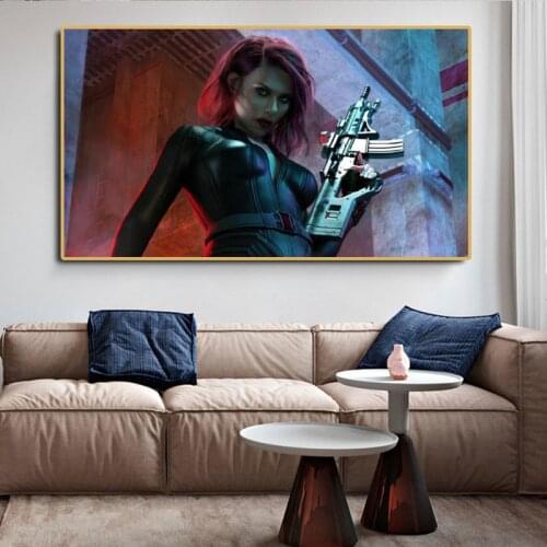 Marvel Avengers Superhero Movie Canvas Painting Black Widow Posters and Prints Wall Art Pictures for Kids Living Room Home Decor