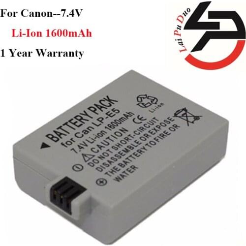 Brand New 875mah High Quality Replacement Camera Battery For Canon LP-E5 EOS1000D EOS450D EOS 500D EOS F EOSX2 EOSX3