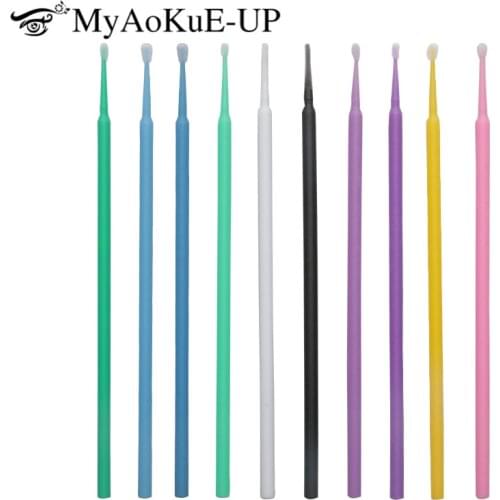 100Pcs Disposable Cotton Swab Eyelash Extension Mascara Applicator micro Brush lash makeup tools plastic stick clean cotton bud