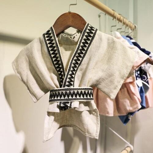 Summer Cat Puppy Thin Sections Dog Clothes National Style Hanbok Cotton Linen Clothes Bulldog Teddy Yorkshire Poodle Pet Kimono