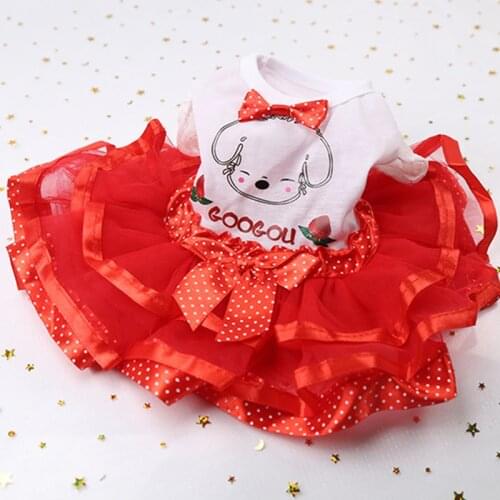 Dog Cat Princess Dress Lace Print Bow Skirts Pet Clothes Fashion Summer Dog Cute Dress Party Wedding Pets Clothing Supplies