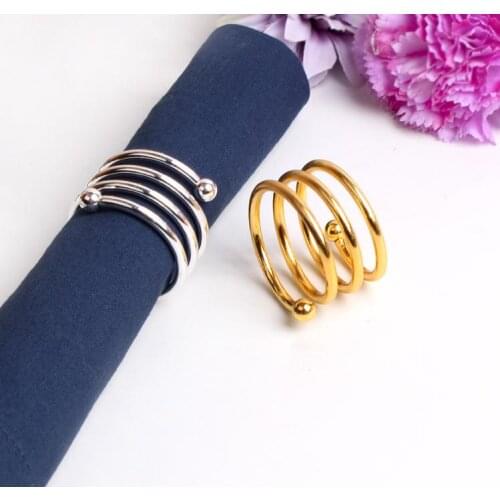 Special Spring Design Alloy Napkin Ring Silver Napkin Ring Gold Napkin Ring for Wedding Hotel Restaurant SN2126