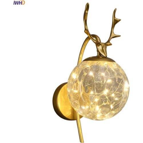 Cute Deer LED Wall Lights Creative Gypsophila Wall Lamps Modern Nordic Wandlamp Fixtures For Home Living Art Decoration Bedroom