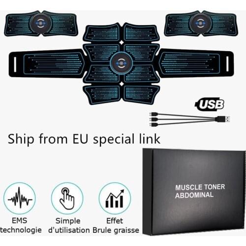 Abdominal Muscle Stimulator Trainer USB Connect EMS Abs Fitness Equipment Muscles Electrostimulator Toner Exercise dropshipping