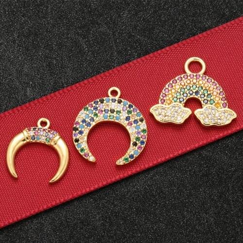 ZHUKOU 17x20mm high quality moon crystal pendant for necklace earrings bracelet jewelry making accessories model:VD491