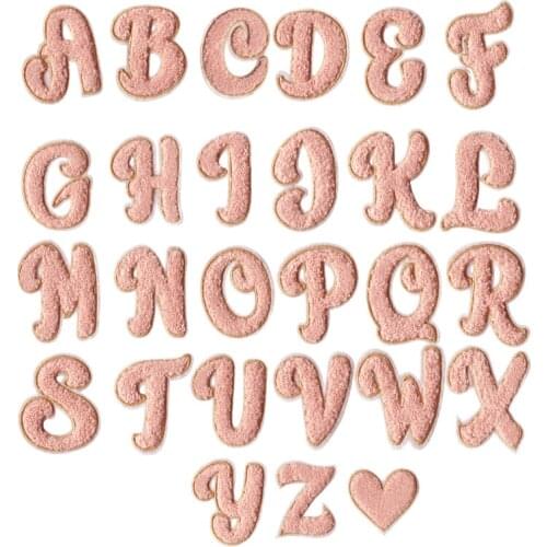 I Love You Clothing DIY Accessories Pink Colors Heart Chenille Letters Patches Towel Embroidery Words Name Sewing Sticker