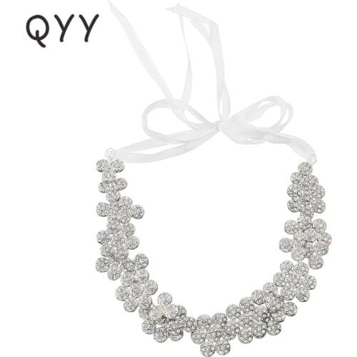 QYY Wedding Women Headbands Full of Sky Stars Wedding Austrian Crystal Stone Bridal Hair Vine Fashion Hair Chain Jewelry Tiaras