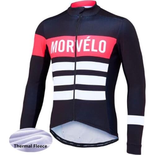 Morvelo Winter Thermal Fleece Cycling Jersey long sleeve Ropa ciclismo hombre Bicycle Wear Bike Clothing maillot Ciclismo