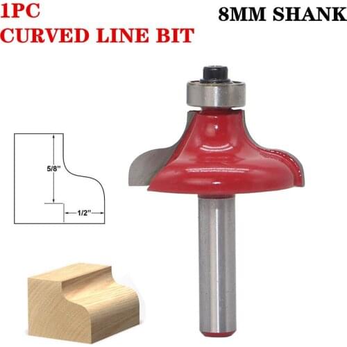 1pc 8mm Curved Line Bit Tungsten Carbide Ogee Edge Forming Wood Router Bit Wood Milling Cutter Cheap Price