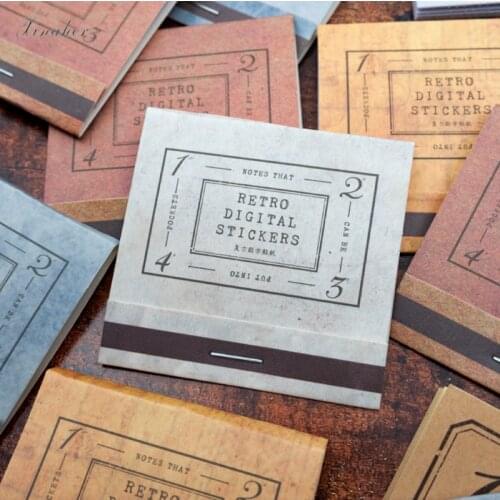 10Pcs/bag retro digital sticker label paper sticker decoration stickers DIY for craft diary scrapbooking planner label sticker