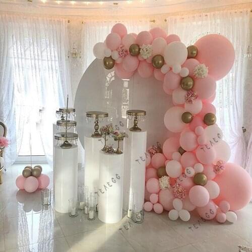 133Pcs Pastel Pink Balloons Garland Arch Kit Metal Gold Birthday Number Foil Globos For Bridal Shower Wedding Party Decorations