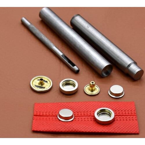 20 sets of metal copper snap buttons + manual installation tools,Down button,DIY accessories. high-grade metal snap