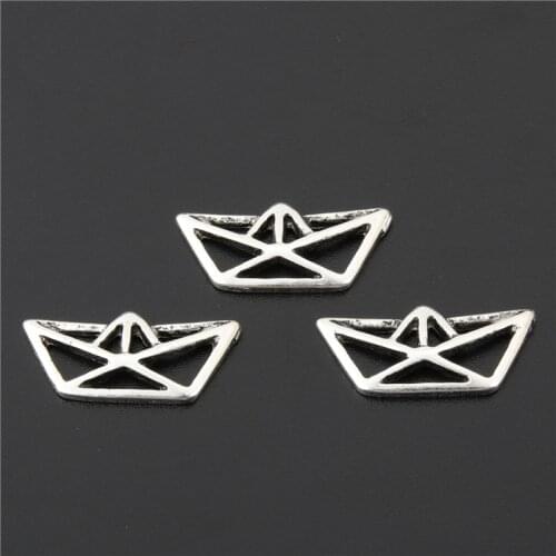 30pcs Mix Colors Origami Paper Boat Folding Art Metal Pendants Charms For European Bracelet Jewelry A2654/A3236