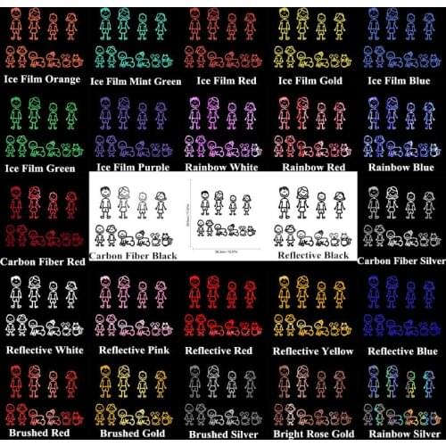 38.3*29.5CM Cartoon A Large Family Car Sticker Auto Car Styling DIY Sticker Vinyl Window Door Stickers Decals Decor Accessories