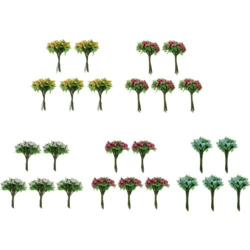 5-Packs Garden Artificial Florals Fake Flowers for Home Decor Wedding