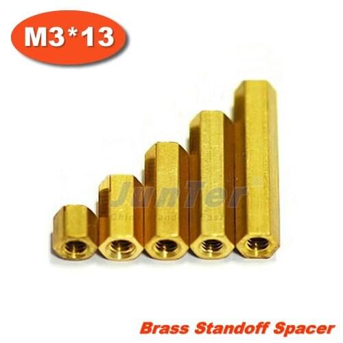 500pcs/lot Brass Standoff Spacer M3 Female x M3 Female 13mm