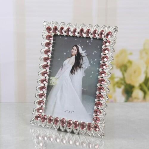 6/7/10 Inch Modern Simple European Style Metal Photo Frame With Crystal Living Room Ornaments