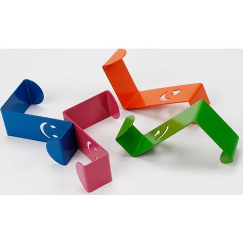 8pcs Colorful Over Door Single Hook Z Shape Stainless Steel Cloth Bag Towel Hanger for Bathroom Kitchen Home Office Cabinet Draw