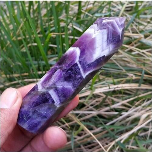 97g dream Amethyst Quartz Crystal Wand Point Healing Stone for sale