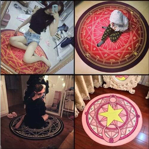 Anime Sakura Magic Array Girl Doormat Floor Mat Round Carpet Rug Home Carpet Hotel Living Room Floor Mats Anti Slip