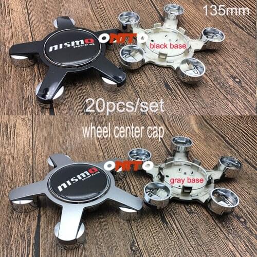 Free Shipping 20pcs/set 5claw 135mm Wheel Center Cap Hubcap Accessorie Nismo Logo Emblem Car Styling for X-trail Almera