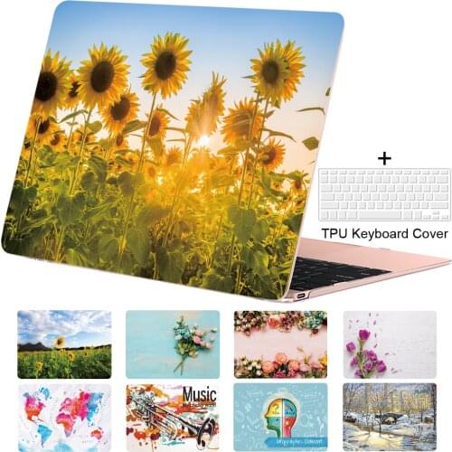 Case for Macbook Pro 13 15 16 Air 13 11 12 Art Sunflower Print Cover Retina Touch Bar Shell Design Picture A2251 A2289