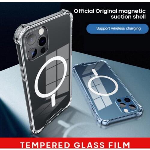Phone Case for iPhone 12 Pro Max Mini Support Magnetic Wireless Charging Soft Transparent TPU Shell for iPhone 12 Cellphone Case