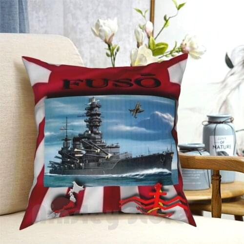 Battleship " Fuso " Pillow Case Printed Home Soft Throw Pillow Warships Ships Japan Idea Online Games Armed Forces