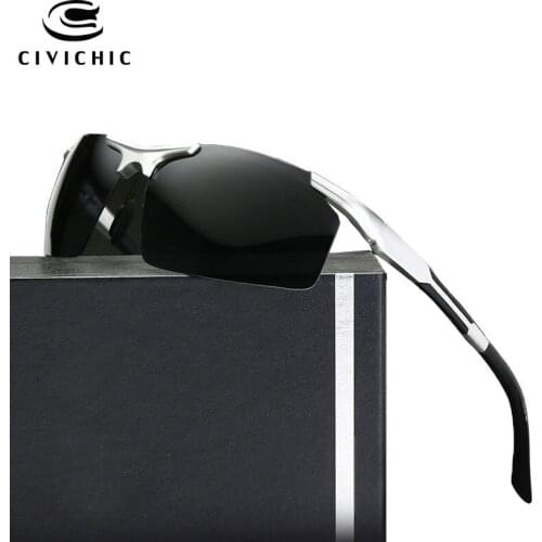 CIVICHIC Brand Designer Men Polarized Sunglasses Semi-rimless Eyewear Outdoor Cool Glasses Sport Gafas Casual Oculos De Sol E171