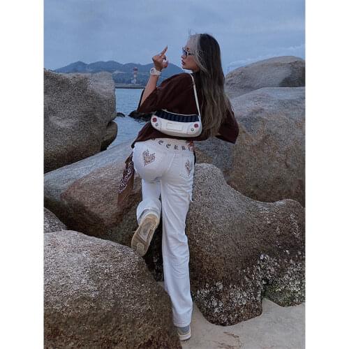 Jeans Women New Summer Korean High Waist Street Embroidery Street Wide Leg Pants Trend jeans for women high waisted jeans