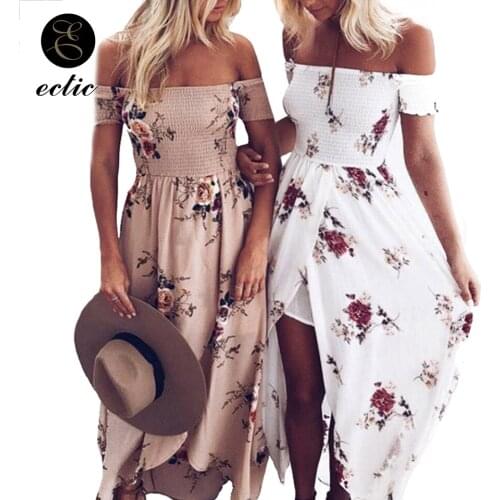 Летние платья с открытыми плечами ECTIC China At AliExpress