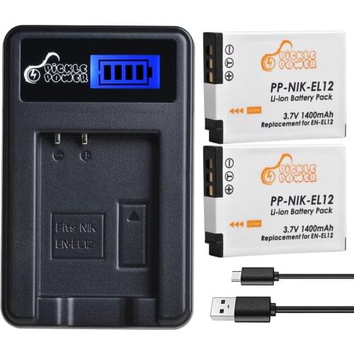 EN-EL12 ENEL12 EN EL12 Battery & Charger for Nikon CoolPix S610 S610c S620 S630 S710 S1000pj P300 P310 P330 S6200 S6300 S9400