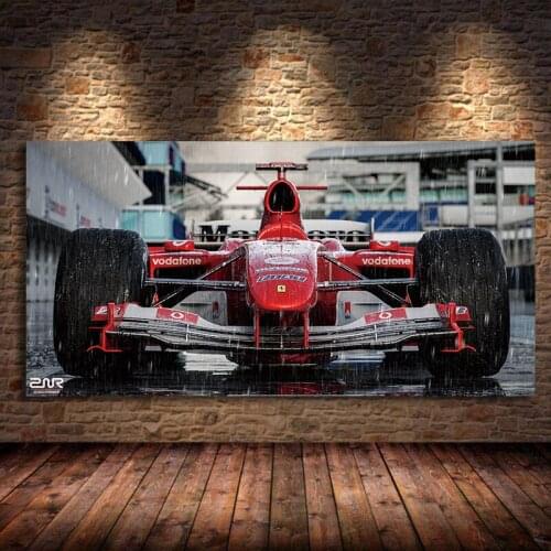 Ferraris F2004 Car F1 Racing Sport Car Wall Art Poster and Prints Oil Canvas Painting For Home Living Room Decor framed
