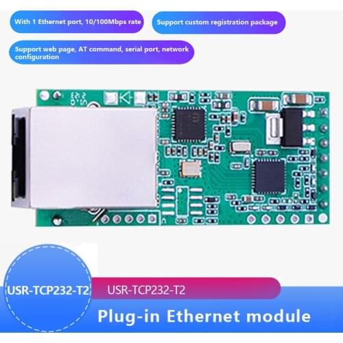 USR-TCP232-T2 Tiny Serial Ethernet Converter Module Serial UART TTL to Ethernet TCPIP Module Support DHCP and DNS
