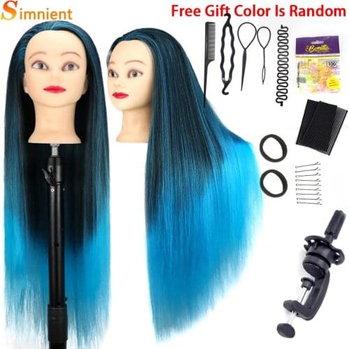 29inch 75Cm Mannequin Head With Firber Colorful Hair Training Head Hair Dools Practice Barber Hair Training Head For Hairstyles
